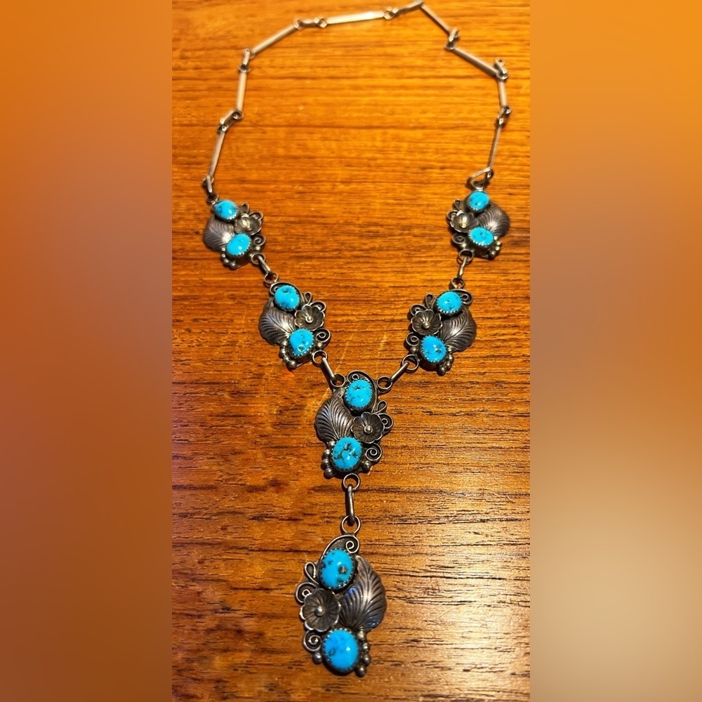 Adele Lee Navajo, sterling, silver turquoise necklace vintage, collectable